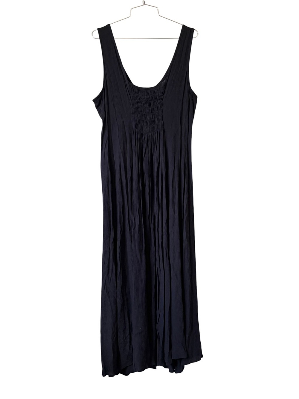 Vintage Express Sleeveless Button-Front Maxi Dress in Navy Blue Size L - Picture 3 of 4